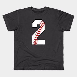 Baseball Number 2 #2 Baseball Shirt Jersey Favorite Player Biggest Fan Kids T-Shirt